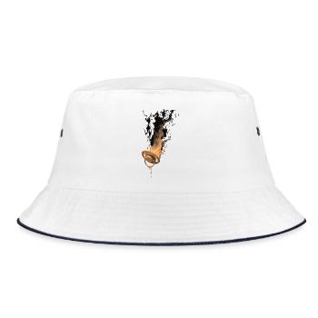 Brennender Schnuller - Bucket Hat - Weiß/Navy - Vorne