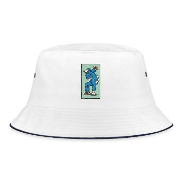 Male dancer #4 - Bucket Hat - Weiß/Navy - Vorne