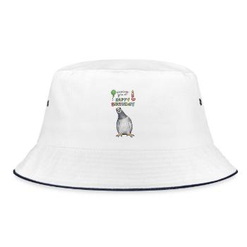Tauben-Geburtstagsjubel - Bucket Hat - Weiß/Navy - Vorne