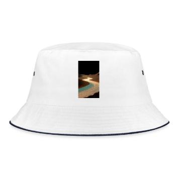 Fluss des goldenen Lichts  - Bucket Hat - Weiß/Navy - Vorne