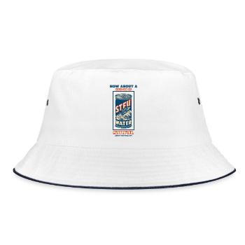 STFU Water Vintage Can Graphic - Bucket Hat - white/navy - Front