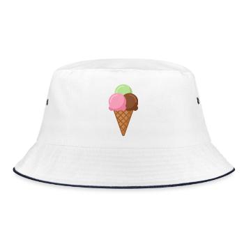 Eiswaffel - Bucket Hat - white/navy - Front