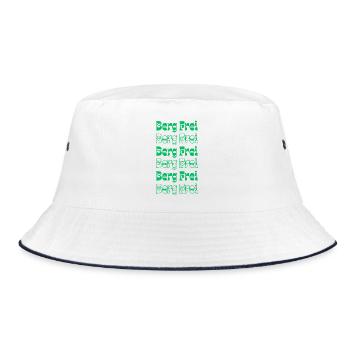 Retro Berg Frei Mountain Typography - Bucket Hat - Weiß/Navy - Vorne