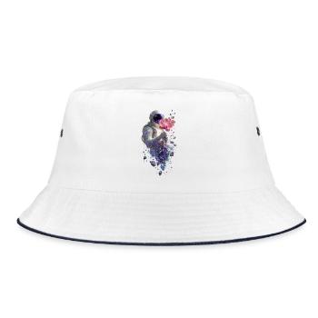 Cosmic Astronaut and Orchid - Bucket Hat - white/navy - Front