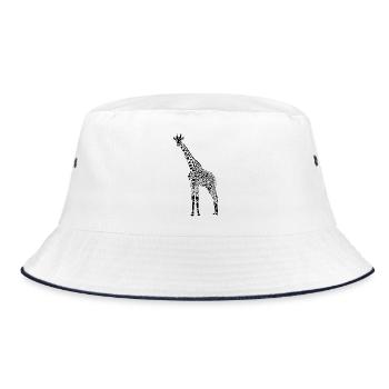 Black Giraffe African Giraffe Silhouette - Bucket Hat - white/navy - Front