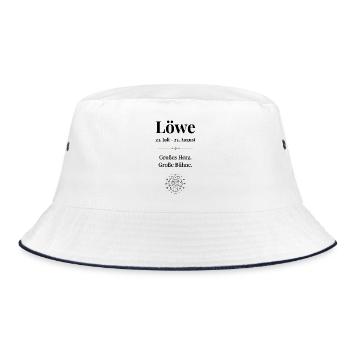 Sternzeichen Löwe - Bucket Hat - Weiß/Navy - Vorne