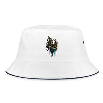 Mondlichtkönigreich mit Wasserfällen - Bucket Hat - Weiß/Navy - Vorne