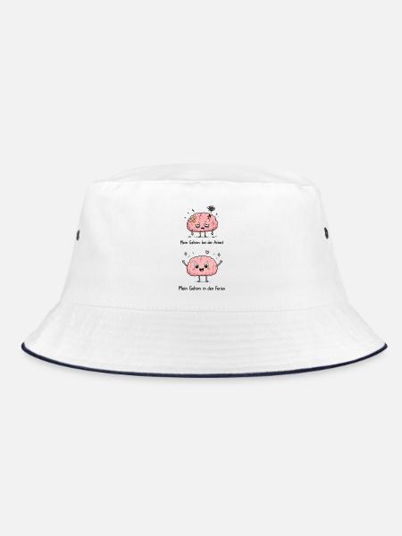 Mein Gehirn bei der Arbeit - Bucket Hat - Weiß/Navy