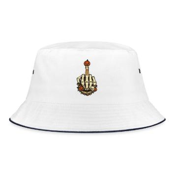Halloween Kostüm Halloweenkostüm Party Skelett - Bucket Hat - Weiß/Navy - Vorne