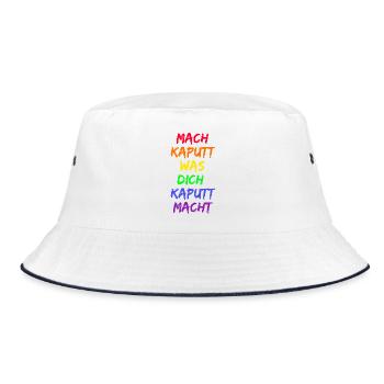 MACH KAPUTT WAS DICH KAPUTT MACHT REGENBOGEN PRIDE - Bucket Hat - Weiß/Navy - Vorne