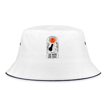 Go with the flow - Bucket Hat - Weiß/Navy - Vorne