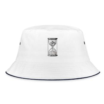 Bergsteiger Sanduhr - Bucket Hat - Weiß/Navy - Vorne