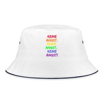 KEINE ANGST, MUT GEGEN RECHTS, WIDERSTAND, FCK NZS - Bucket Hat - Weiß/Navy - Vorne