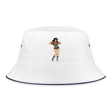 BIS AUF DIE KNOCHEN ABSTREIFEN - Bucket Hat - Weiß/Navy - Vorne