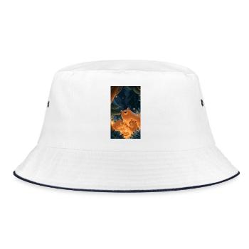 Lagerfeuer Bärenfreundschaft - Bucket Hat - Weiß/Navy - Vorne