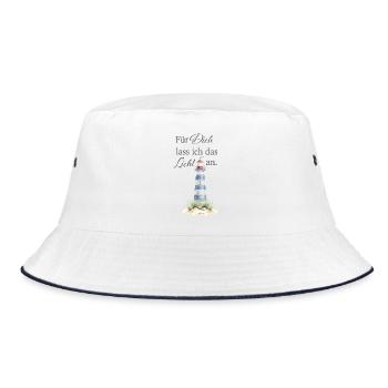 Für Dich lass ich das Licht an - Bucket Hat - Weiß/Navy - Vorne