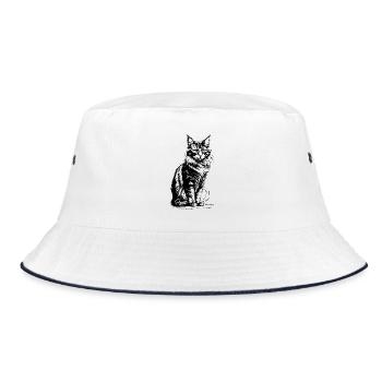 Chat fier noir et blanc - Bob - blanc/marine - Devant