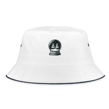 Snow Globe Winter Landscape - Bucket Hat - white/navy - Front