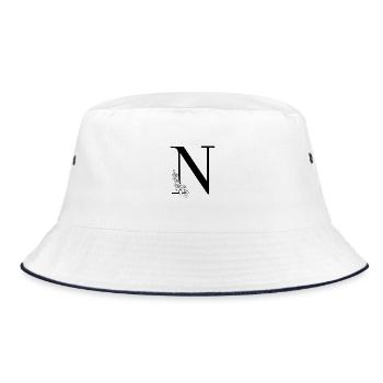 Letter N - Bucket Hat - white/navy - Front