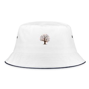 Tree - Bucket Hat - white/navy - Front