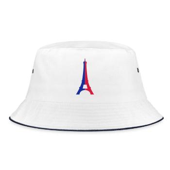 Tolles Design für Sticker von Paris - Bucket Hat - Weiß/Navy - Vorne