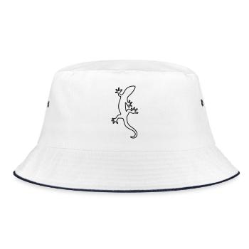 Salamander Lizard Gecko Nature Lurch animal - Bucket Hat - white/navy - Front
