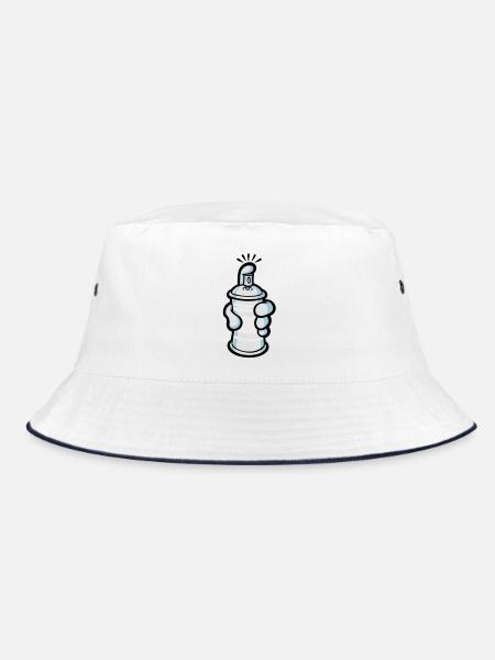 Cartoon paint spray - Bucket Hat - Weiß/Navy - Vorne