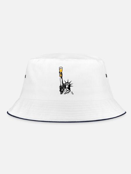 Freibier - Bucket Hat - Weiß/Navy - Vorne