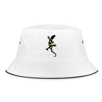 Lizard Salamander Gecko Fire Salamander - Bucket Hat - white/navy - Front
