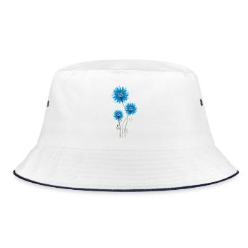 Beautiful Blue Flowers - Spring - Summer - Nature - Bucket Hat - white/navy - Front