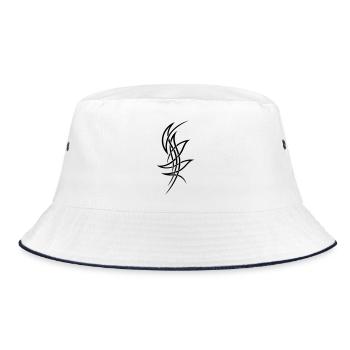 Filigranes Tribal Tattoo Ornament - Bucket Hat - Weiß/Navy - Vorne