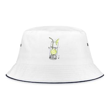 Limetten Limonade Sommer Limo - Bucket Hat - white/navy - Front
