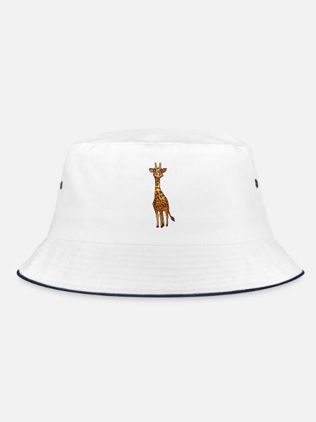 Giraffe - Bucket Hat - Weiß/Navy