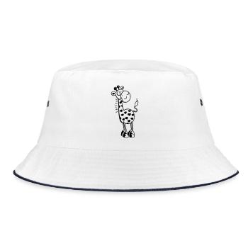 Cute Giraffe with hearts - Bucket Hat - white/navy - Front