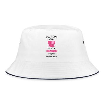 Belle Fille - Mariage - Mariée - Famille - Noël - Bucket Hat - white/navy - Front