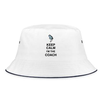 Coach / Coaching / Trainer / Sport - Bucket Hat - Weiß/Navy - Vorne