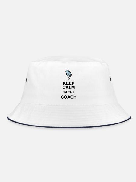 Coach Coaching Trainer Sport Entraineur Team - Bucket Hat - white/navy - Front