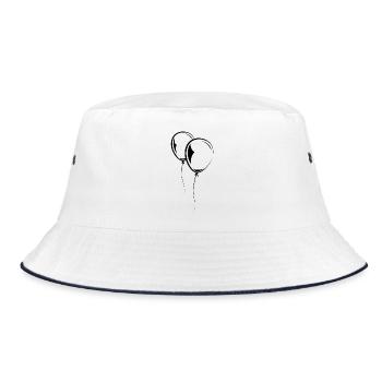 luftballon baloon birthday anniversary symbol - Bucket Hat - Weiß/Navy - Vorne