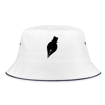 Writing pen or ink pen logo for writer - Bucket Hat - white/navy - Front