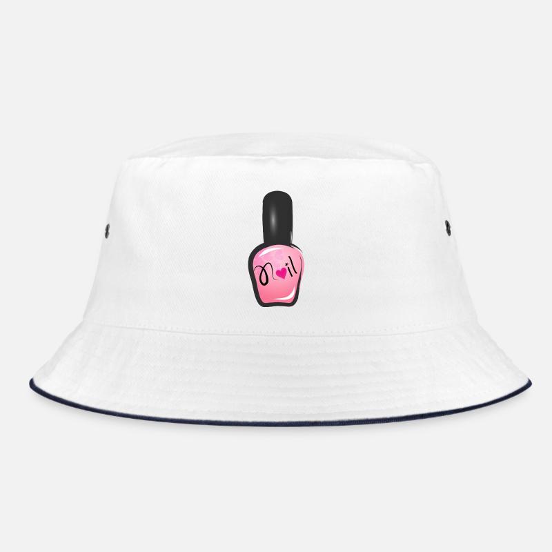 rosa Nagellack im Graffiti Stil mit Herz Bucket Hat