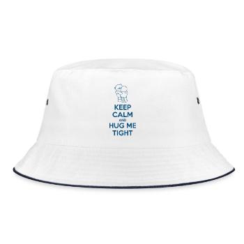Keep Calm and Hug me Tight - Bucket Hat - white/navy - Front