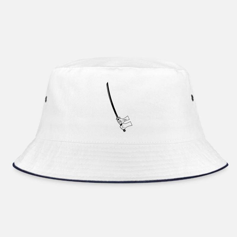 Samurai Busihdo katana with two hands Bucket Hat