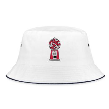 Chewing Gum Dispenser Machine - Bucket Hat - white/navy - Front