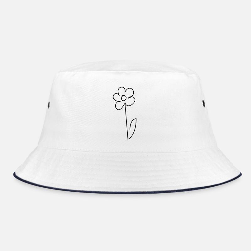 Gänseblümchen - Bucket Hat - Weiß/Navy