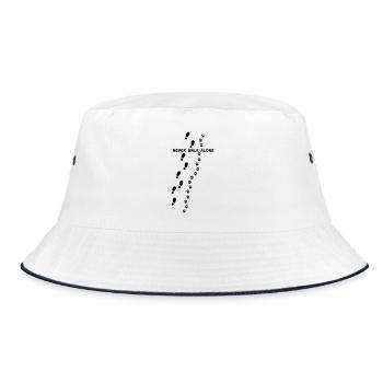 Never walk alone - Bucket Hat - Weiß/Navy - Vorne