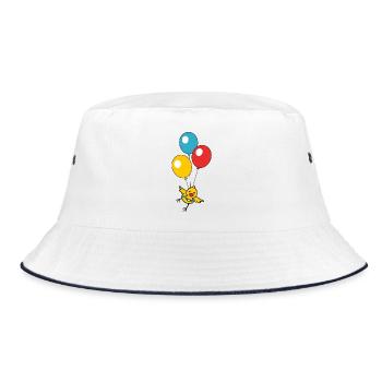 Balloon Chick - Bucket Hat - Weiß/Navy - Vorne