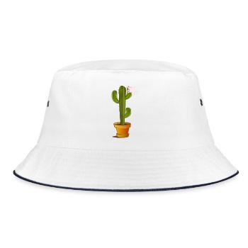 Cactus enchanteur dans un pot de fleurs avec fleur - Bob - blanc/marine - Devant