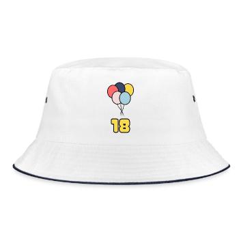 18. 18 YEARS OLD. 18th ANNIVERSARY. BIRTHDAY 18 YEARS. - Bucket Hat - white/navy - Front
