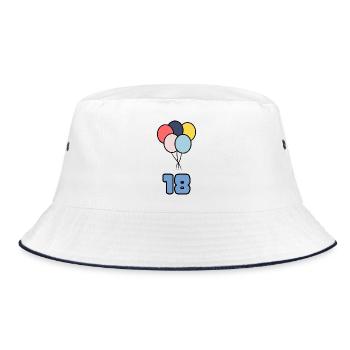 18. 18 YEARS OLD. 18th ANNIVERSARY. BIRTHDAY 18 YEARS. - Bucket Hat - white/navy - Front