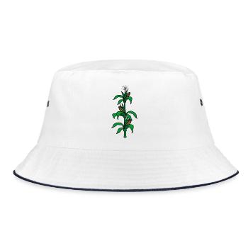 Corn stalk logo for corn harvest - Bucket Hat - white/navy - Front